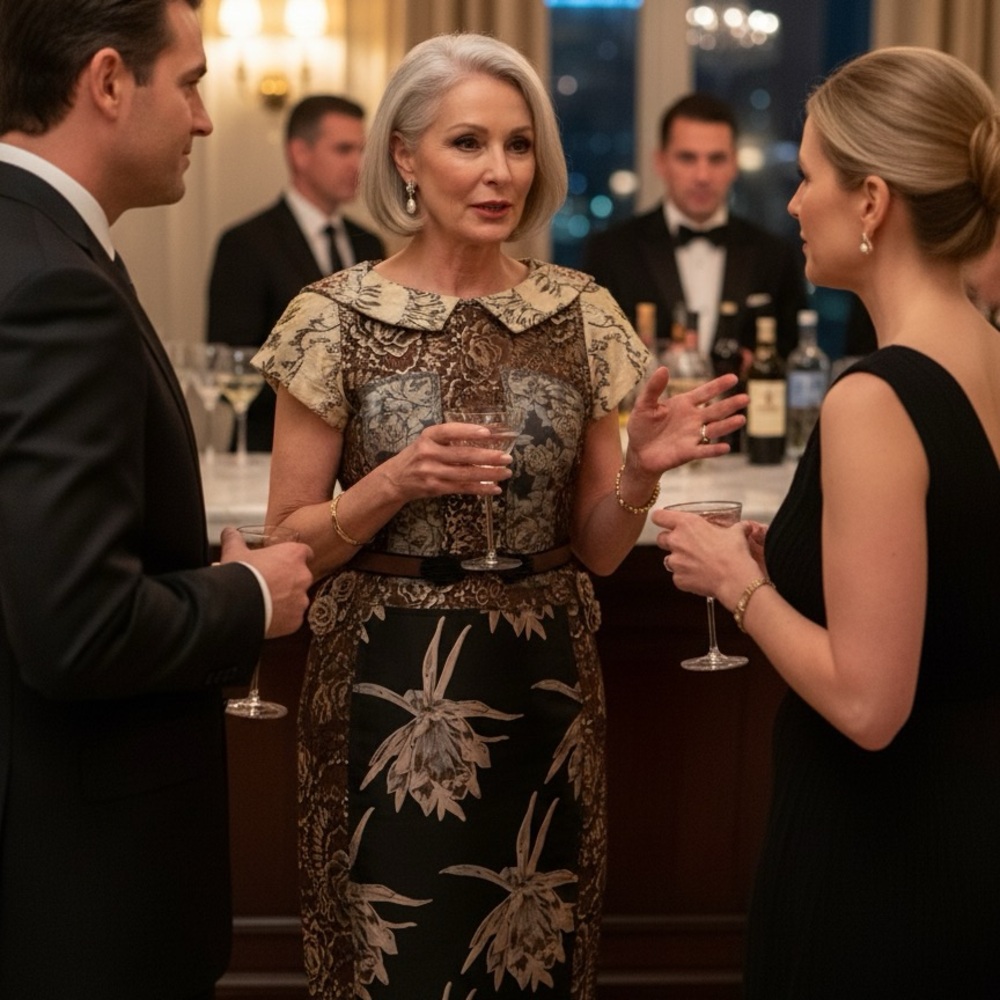 Byron Lars Black and Gold Floral Dress